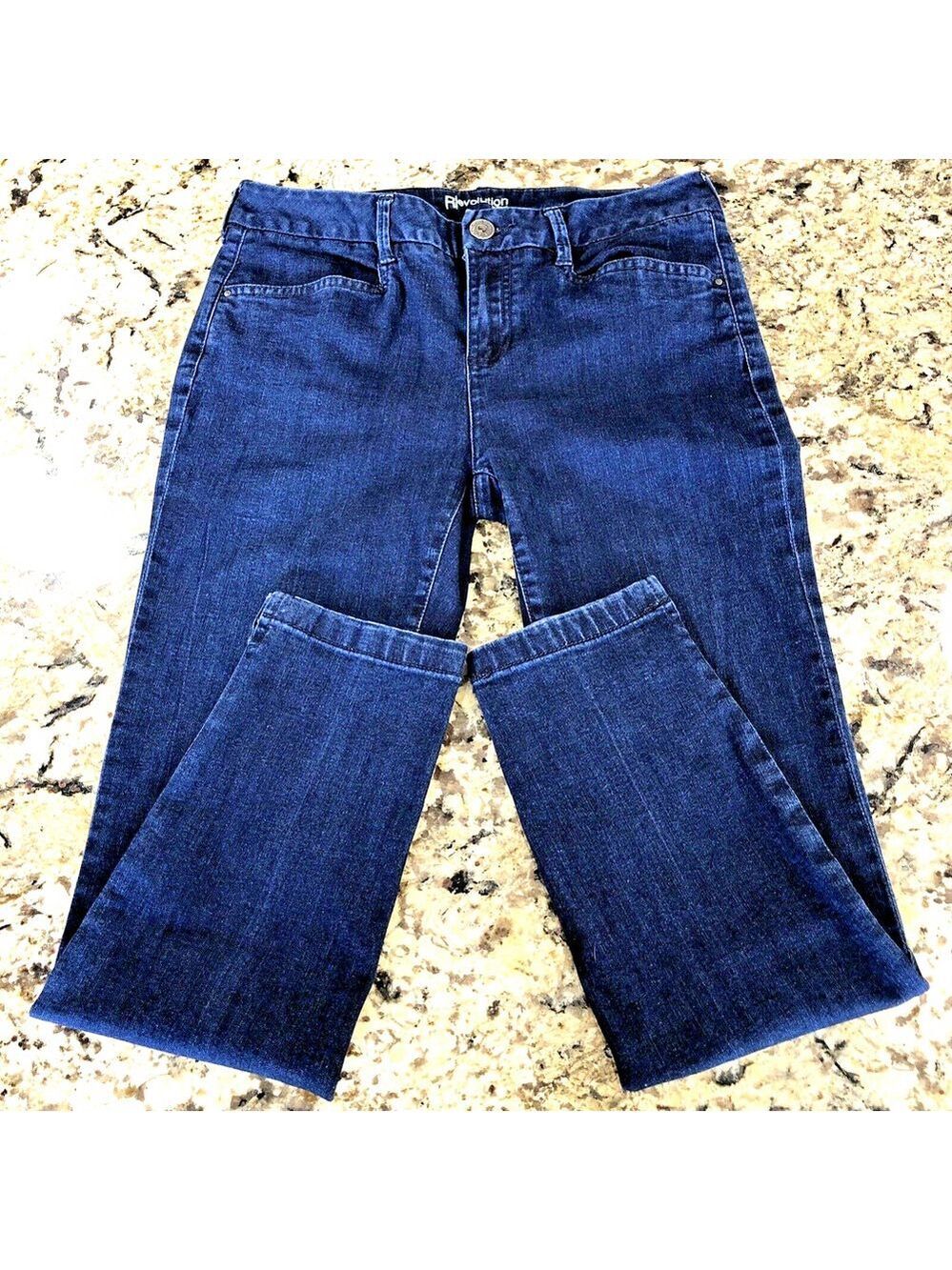 Size 27 X 26 Revoltion By Ricki’s Brooke Crop Stretchy Women’s Jeans Dark Blue